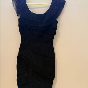 Elegant Black Ruffled Dress